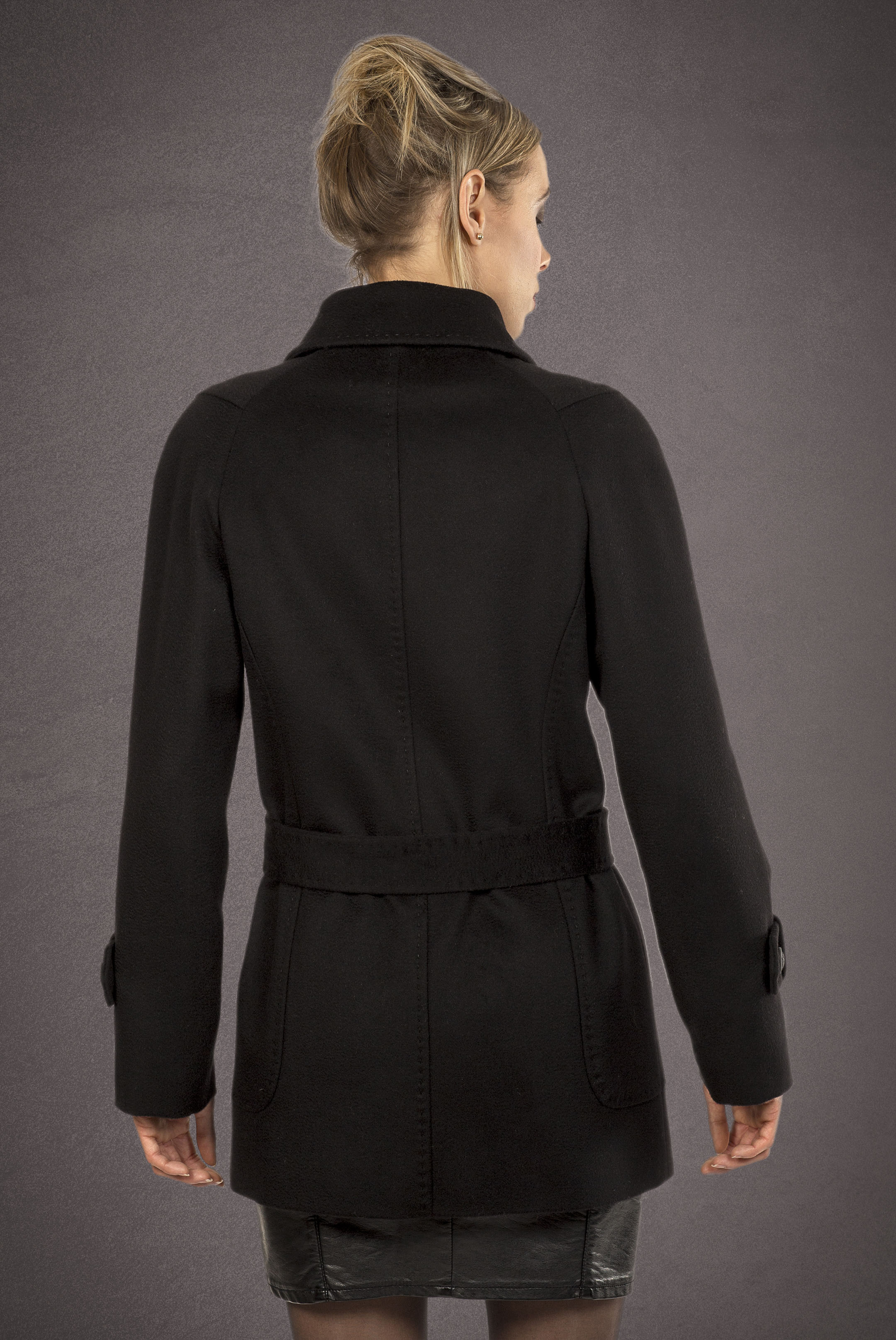 Meldes De Luxe – Short wool coat – Black - Ref: 457-1-01