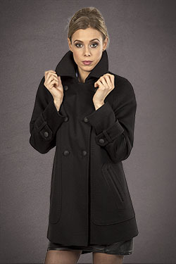Meldes De Luxe – Short wool coat – Black – Ref: 457-1-01