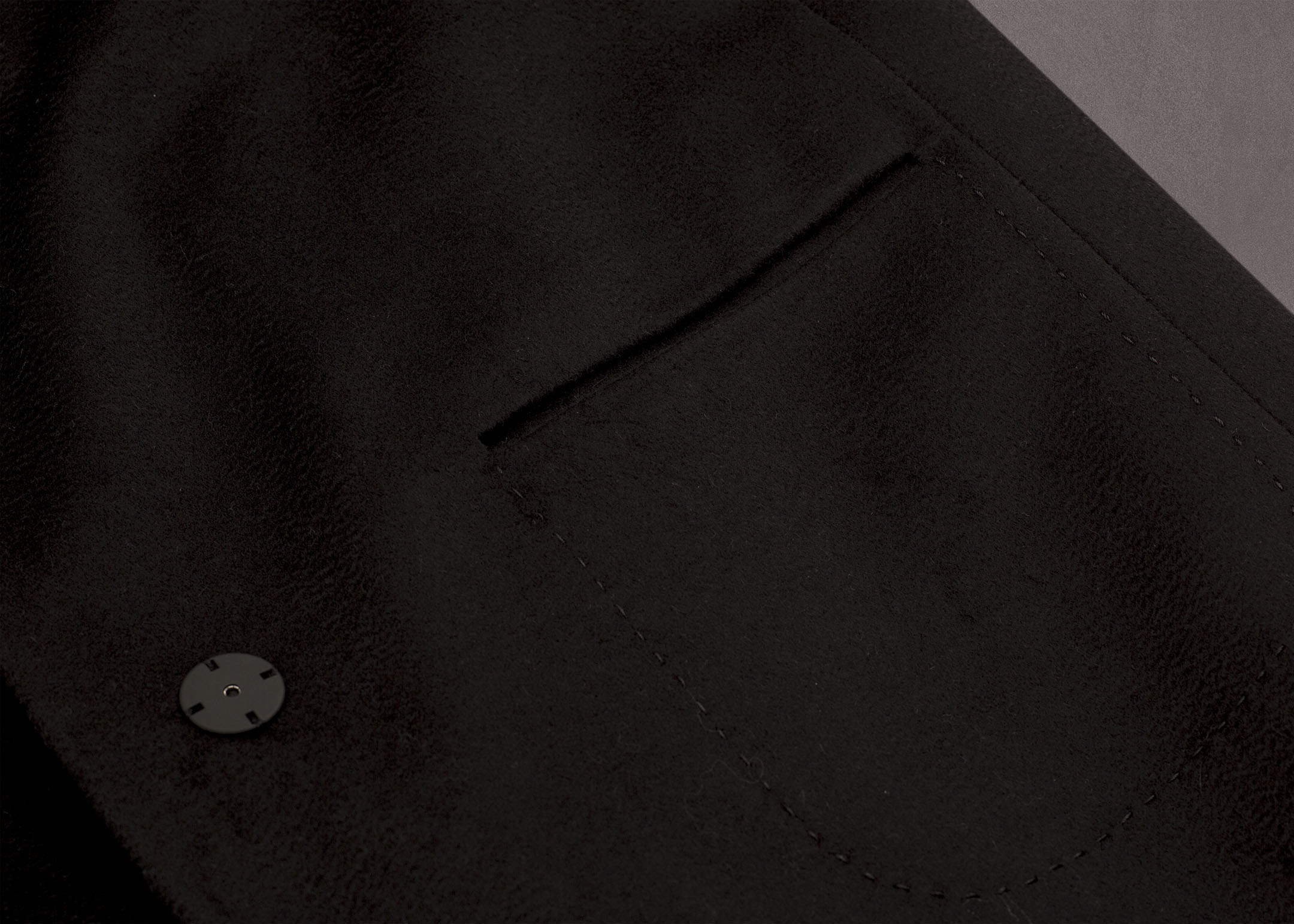 Meldes De Luxe – Wool coat wide collar – Black – Ref: 371-1-01